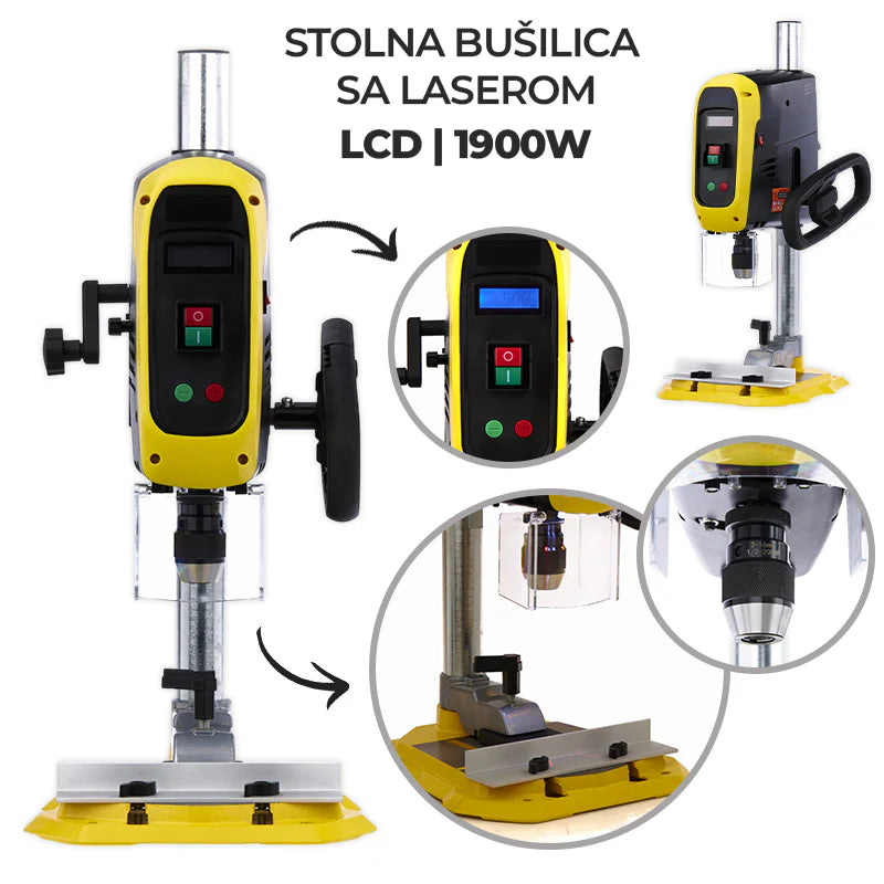 Stolna bušilica sa laserom | LCD, 1900W Kraft&Dele®