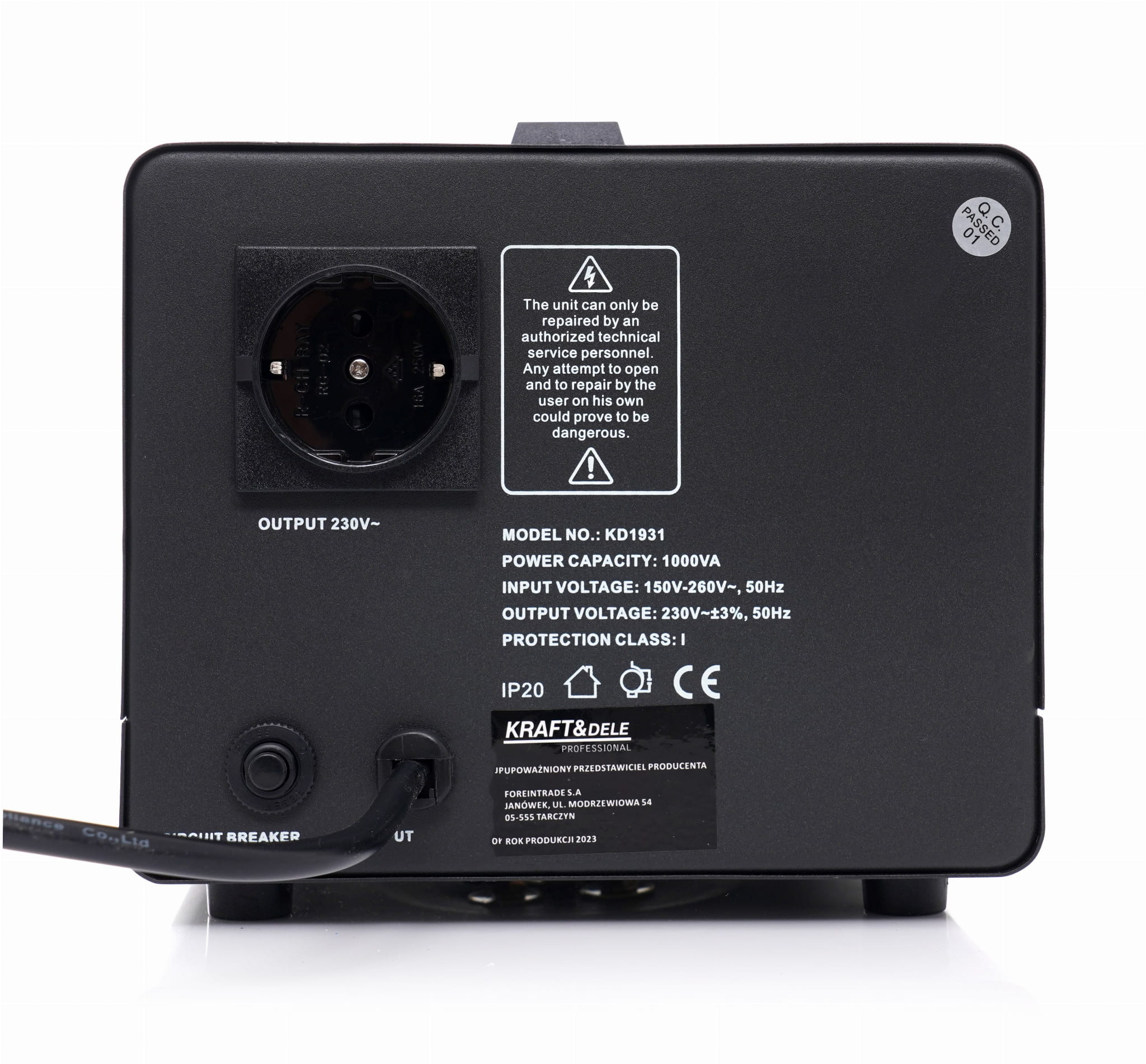 REGULATOR NAPONA AVR 1000VA 230V Kraft&Dele®