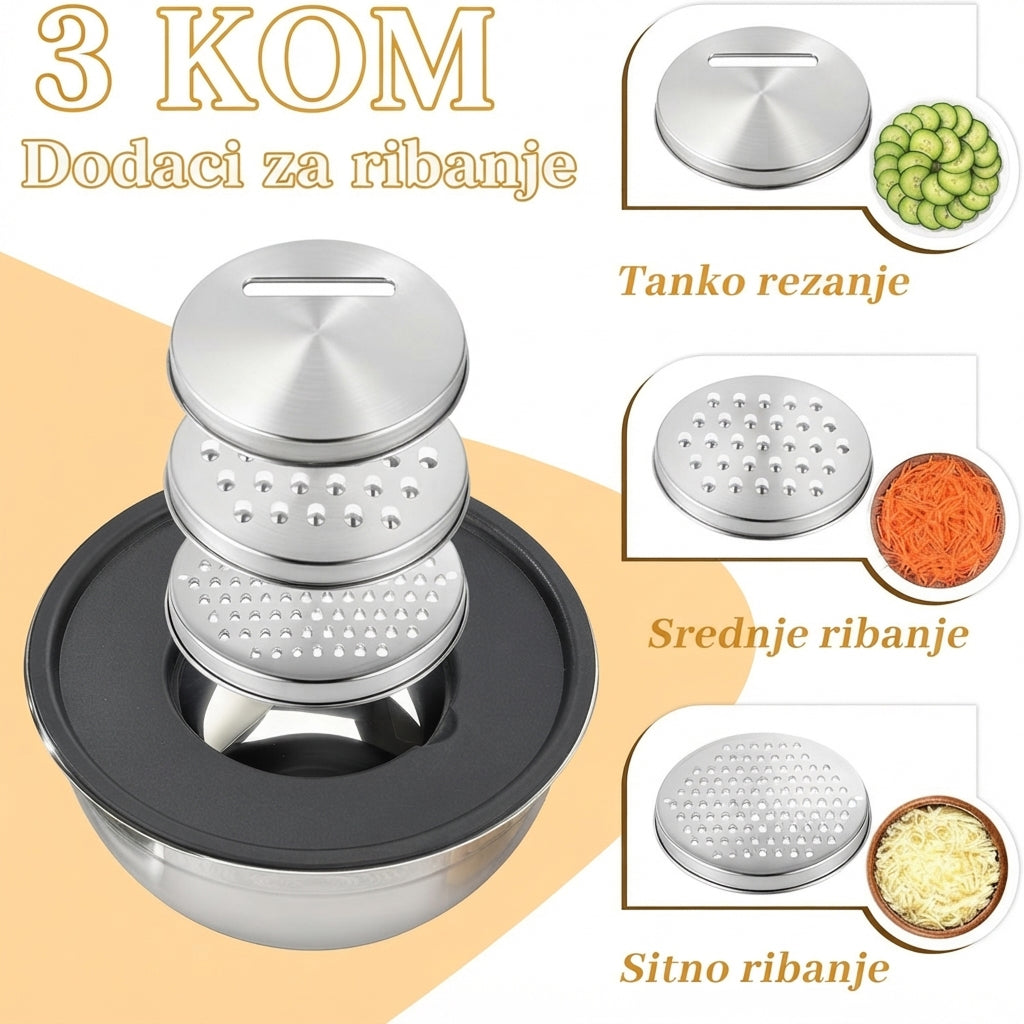 Set inox zdjela s hermetičkim poklopcima
