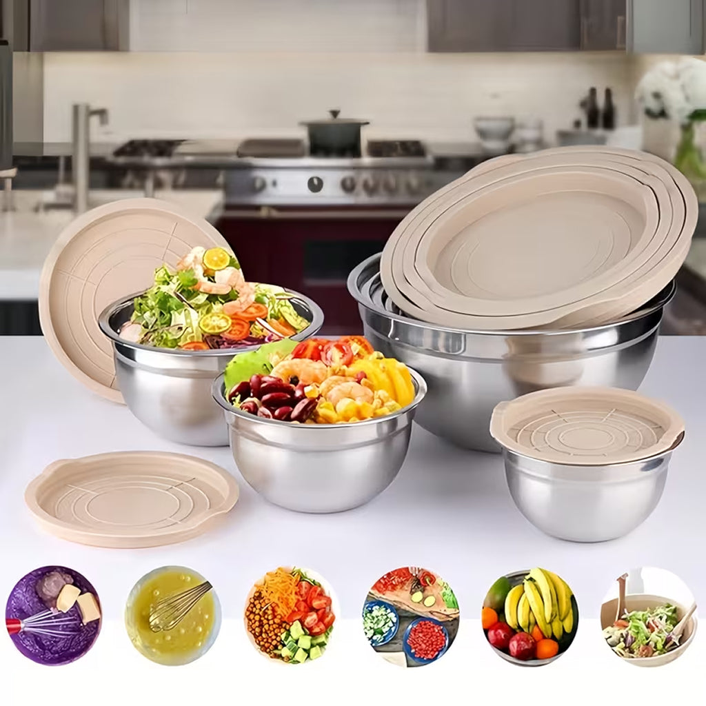 Set od 7 inox zdjela s poklopcima