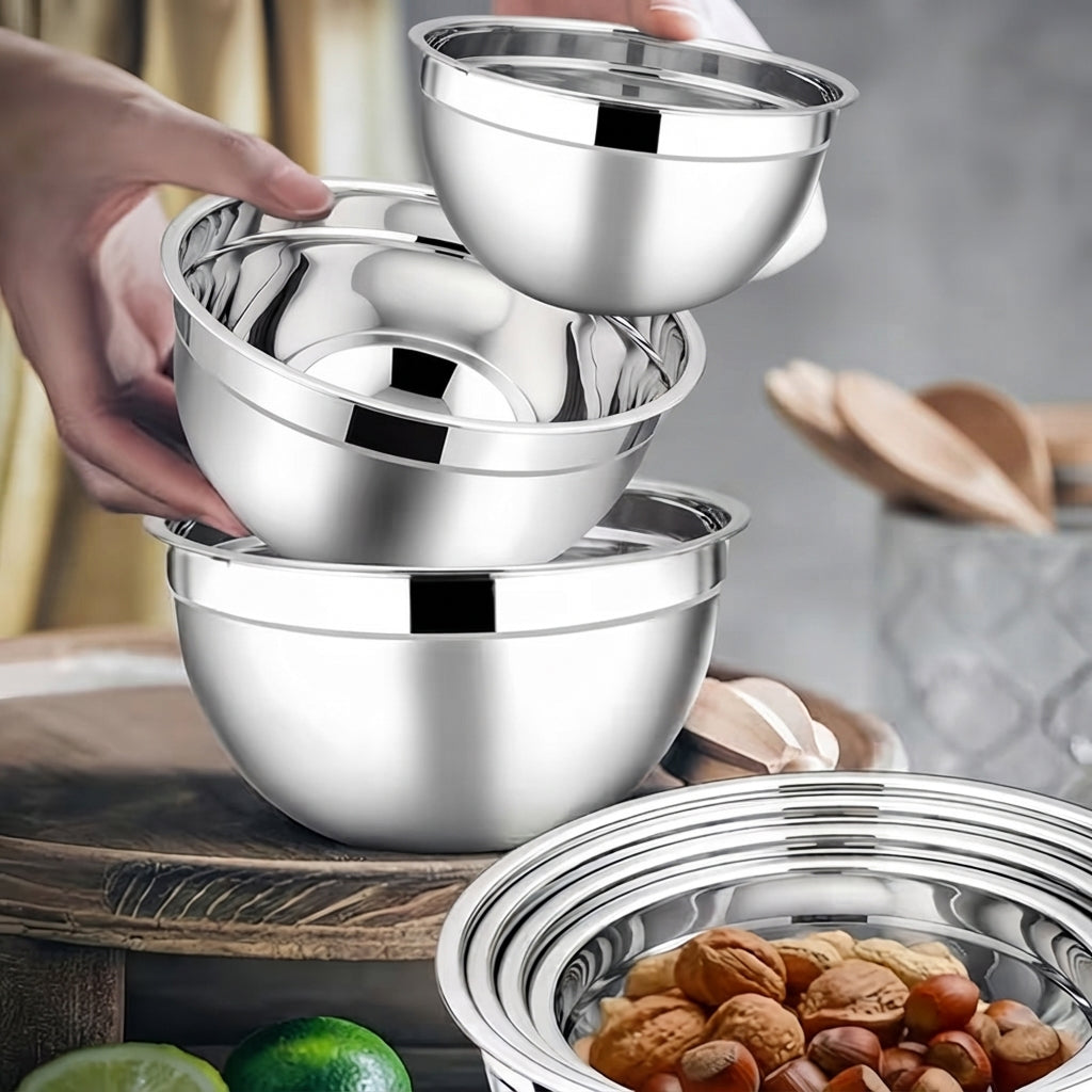 Set od 7 inox zdjela s poklopcima