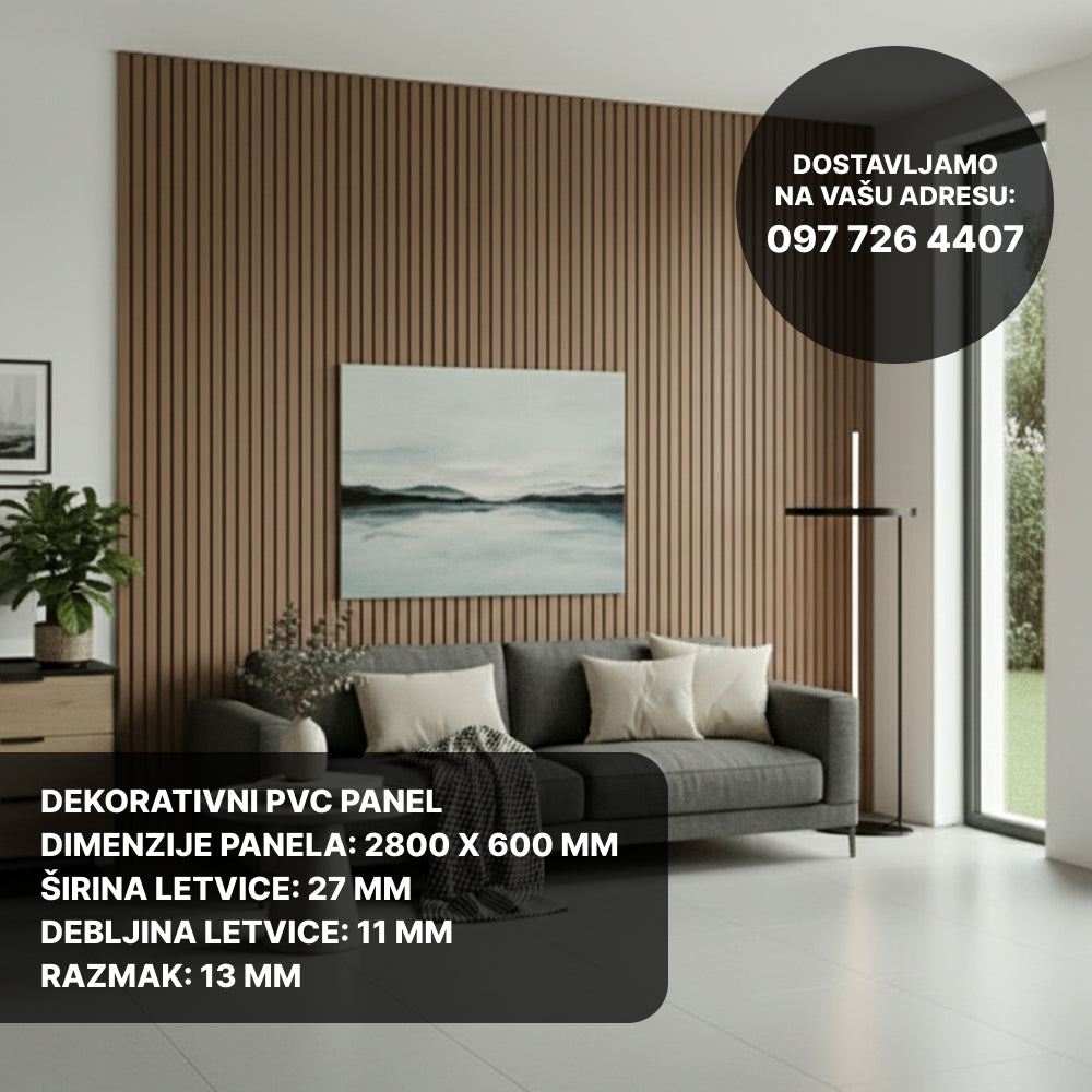 Drveni akustični panel - Američki orah 280X60 CM