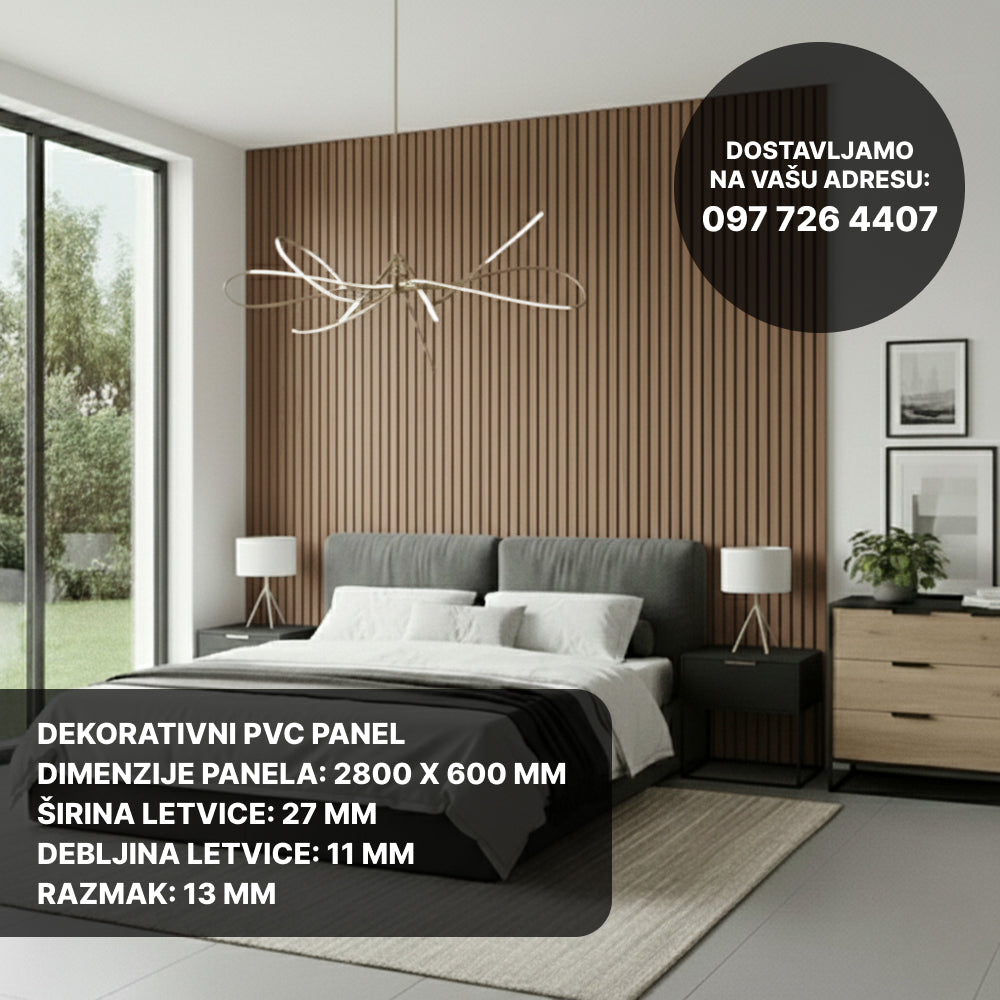 Drveni akustični panel - Američki orah 280X60 CM