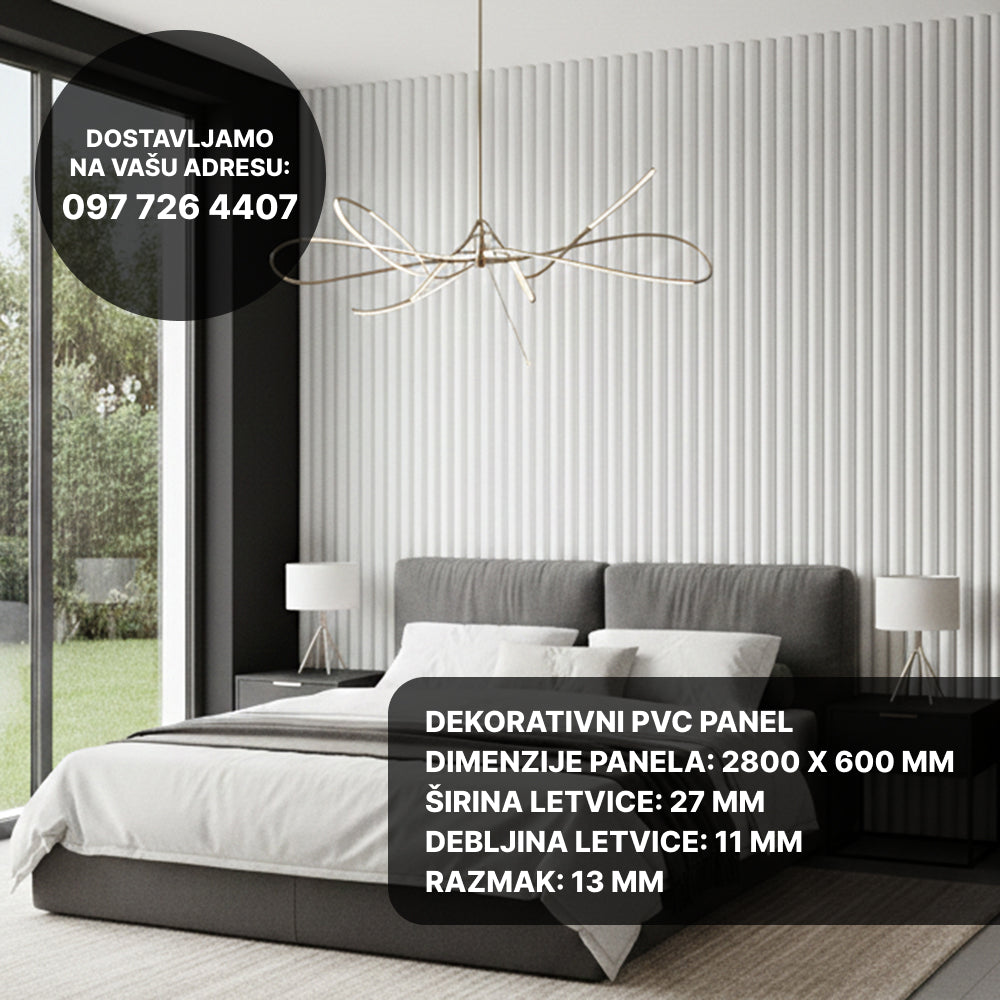 Drveni akustični panel - Bijeli hrast ( 280x60 cm )