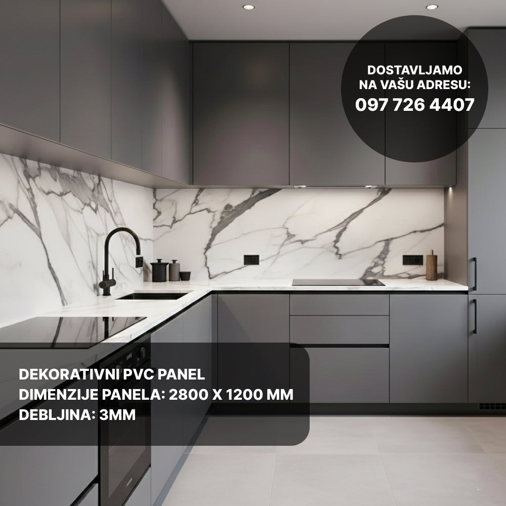 Dekorativni PVC Panel - Sivi Mramor