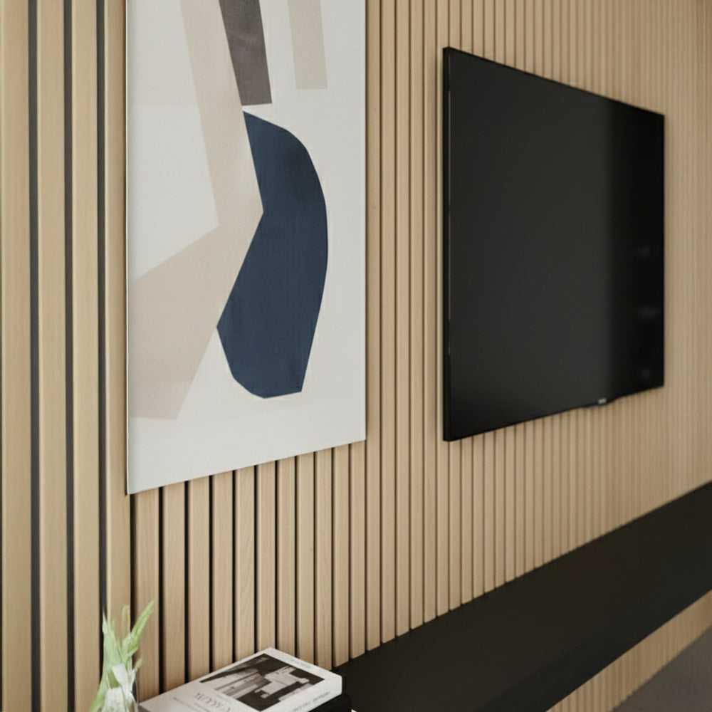 Drveni akustični panel - Svijetli hrast - 280x60 cm