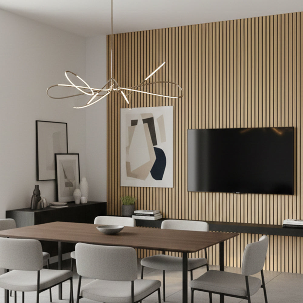 Drveni akustični panel - Svijetli hrast - 280x60 cm