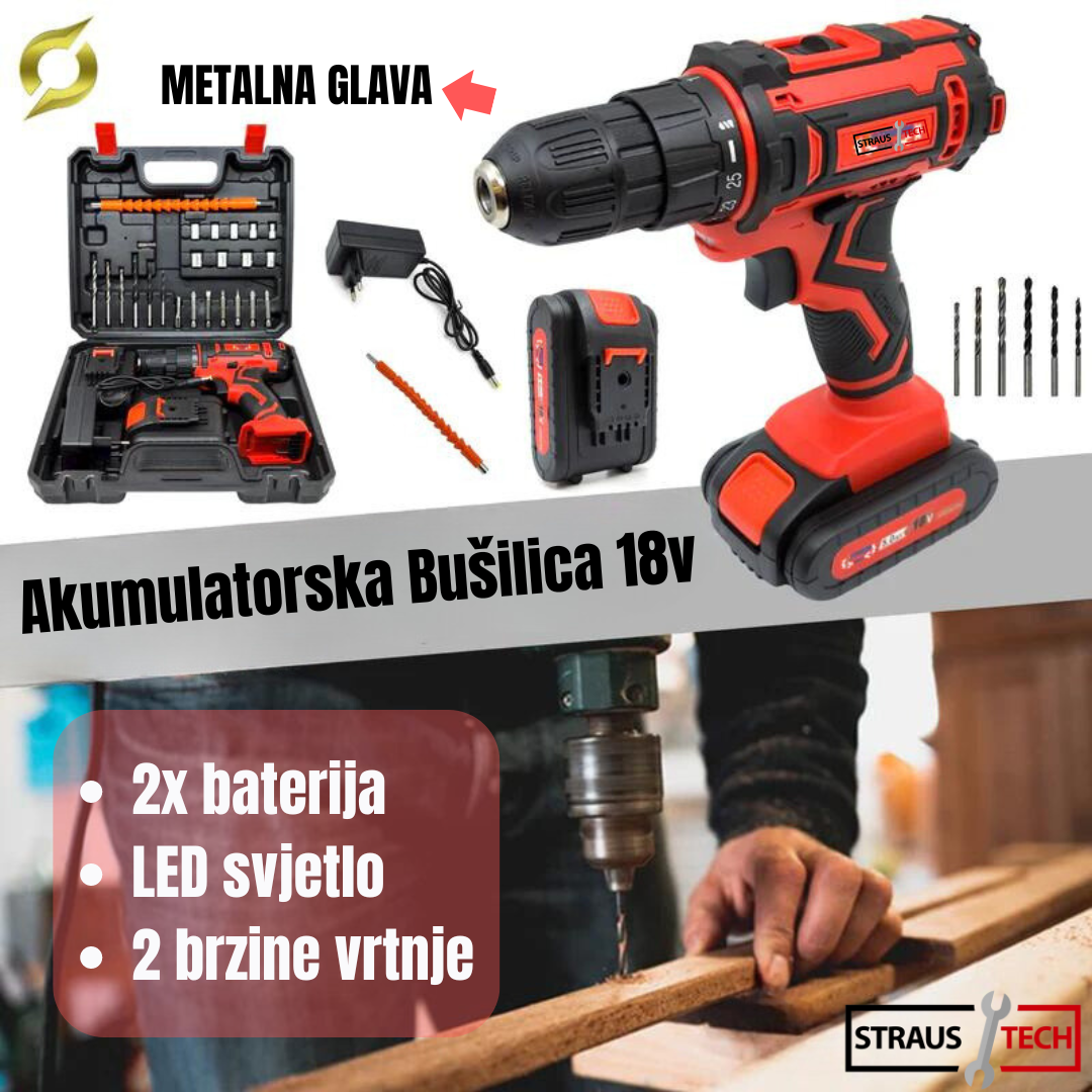 Akumulatorska Bušilica 18v | STRAUSTECH