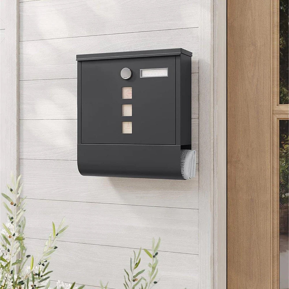 Moderni poštanski sandučić s držačem za novine