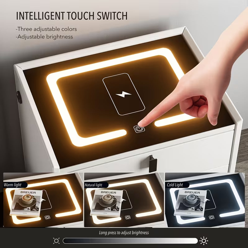 Pametni noćni ormarić s bežičnim i USB punjenjem