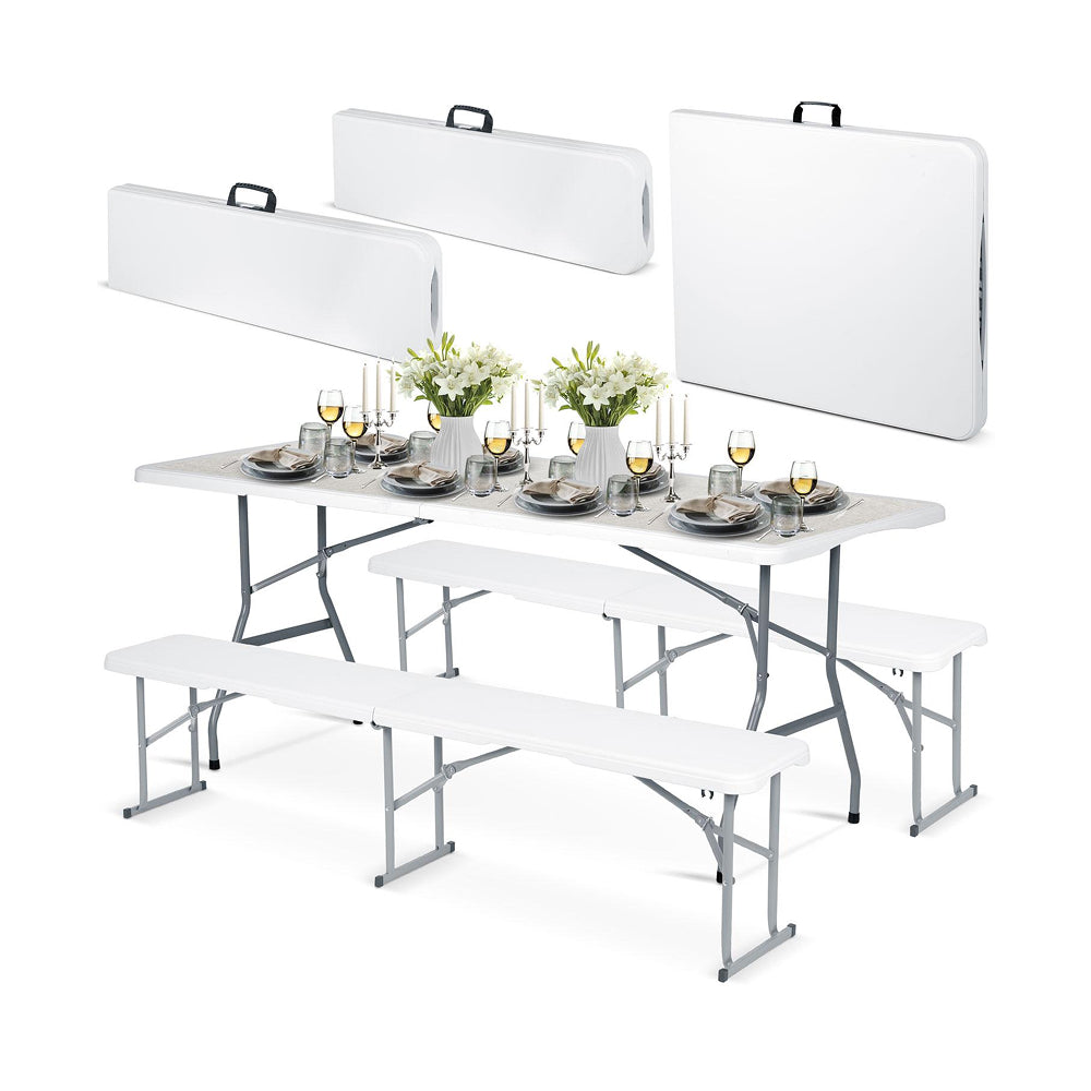 Sklopivi vrtni set (Stol + 2 klupe)