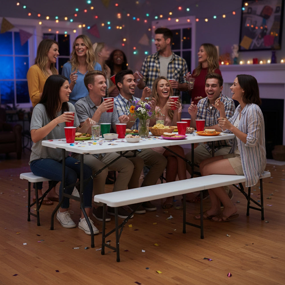 Sklopivi vrtni set (Stol + 2 klupe)