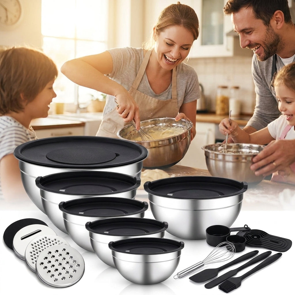 Set inox zdjela s hermetičkim poklopcima
