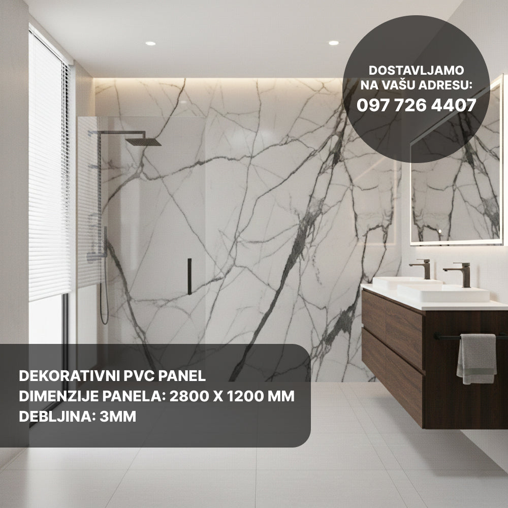 Dekorativni PVC Panel - Sivi Mramor