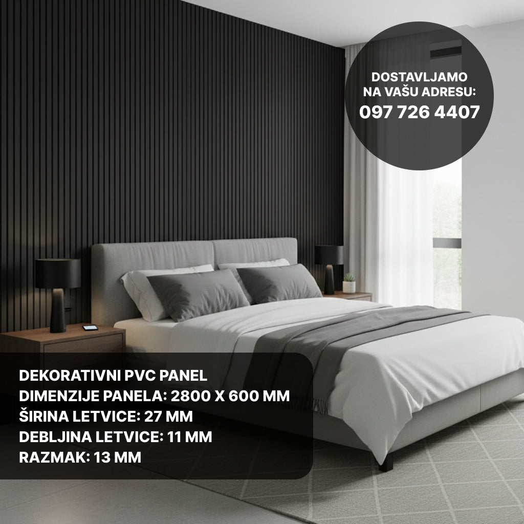 Akustični panel -Dimljeni tamni hrast - 280cm x 60 cm