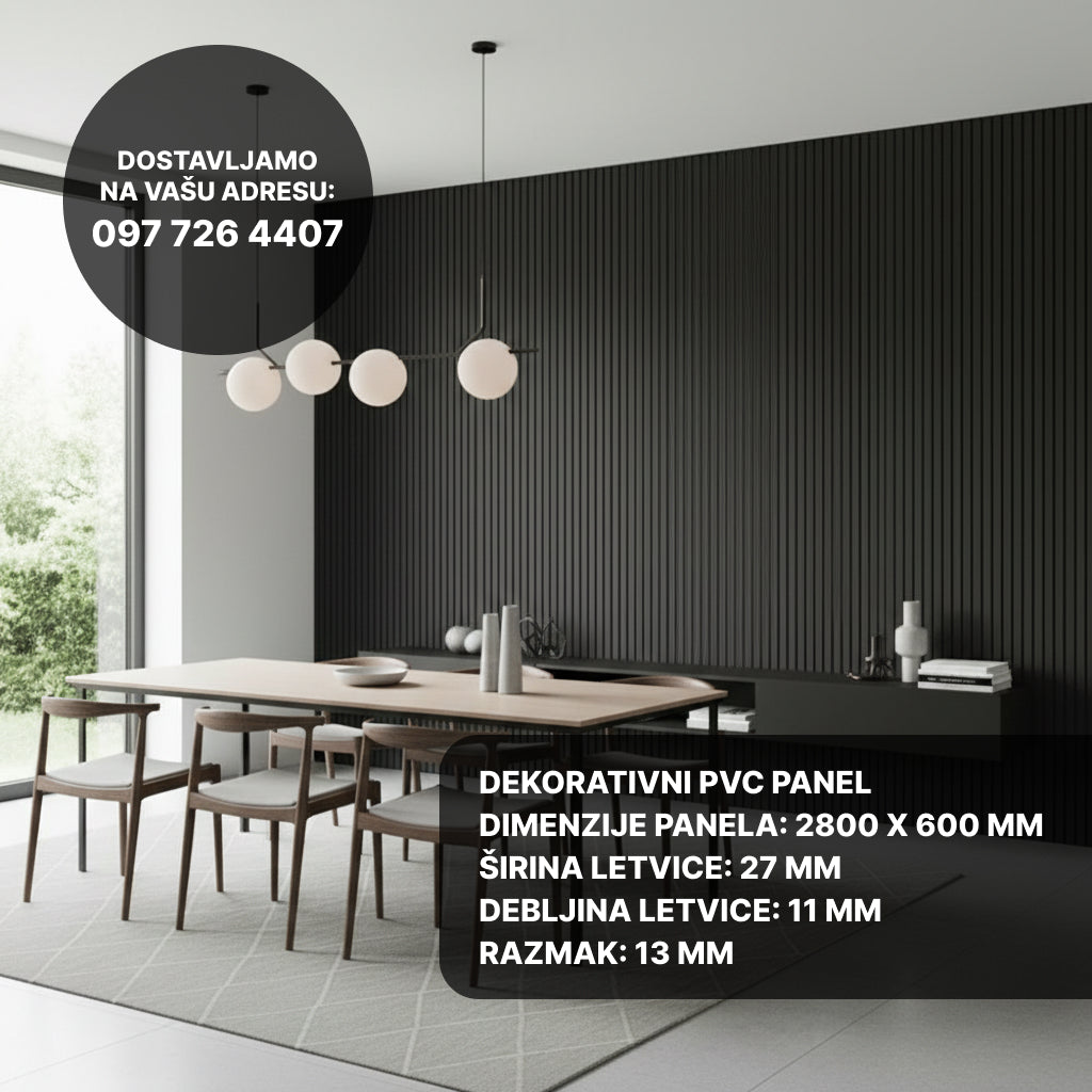 Akustični panel -Dimljeni tamni hrast - 280cm x 60 cm