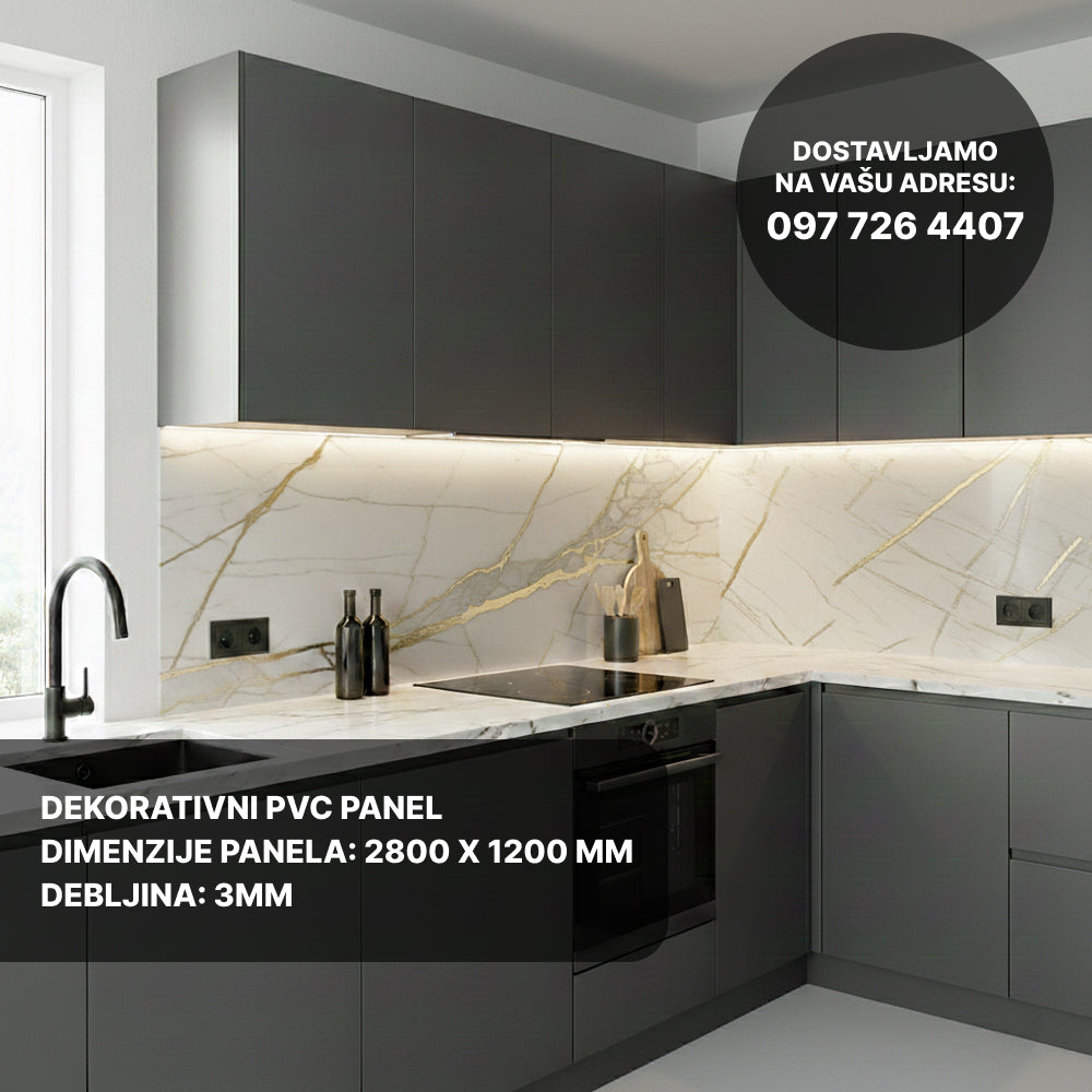 Dekorativni PVC Panel - Zlatni Mramor
