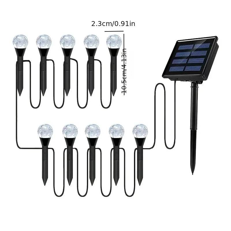 SOLARNI VRTNI ŠILJCI S LED KUGLOM 10KOM