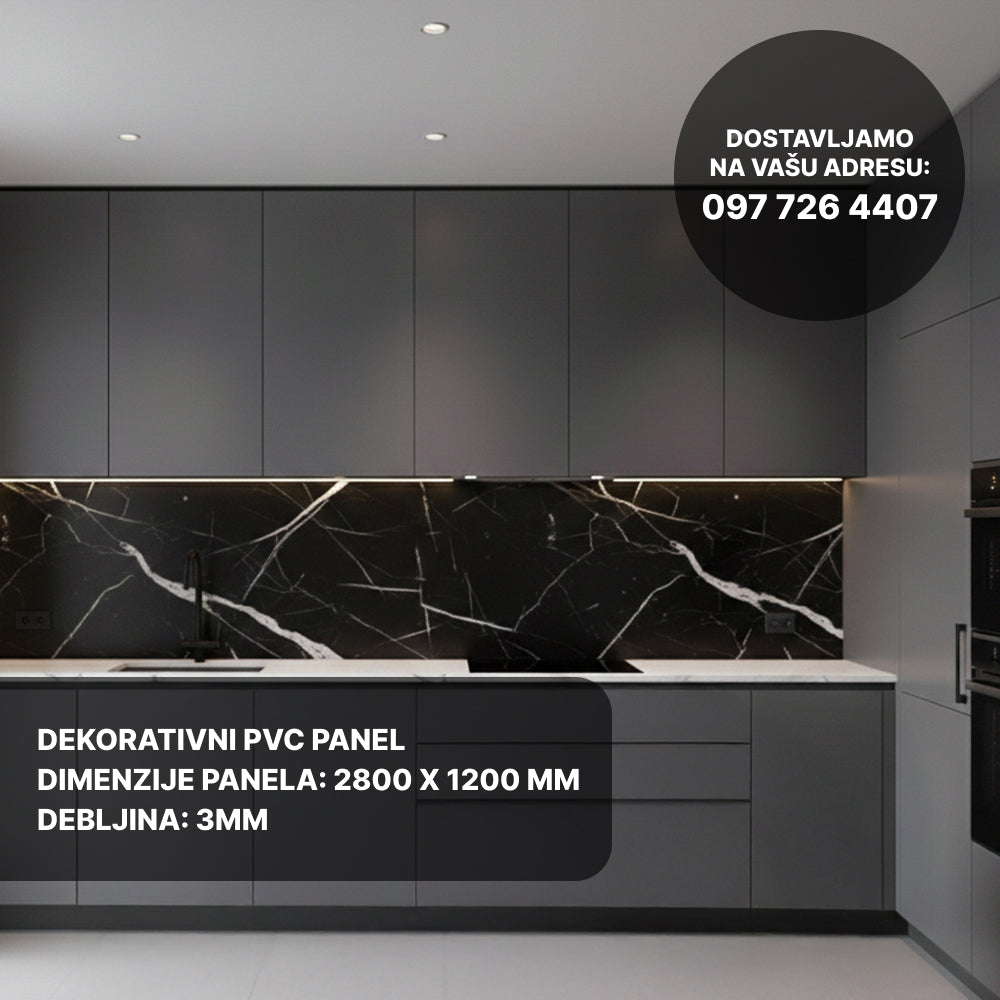 Dekorativni PVC Panel - Crni Mramor